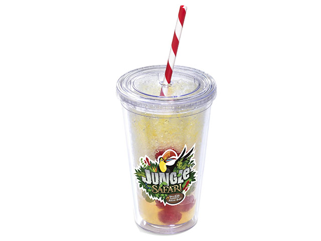 Malibu Double-Wall Stripe Straw Tumbler - 470Ml