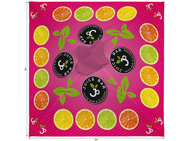 Sublimated Parasol Roof 3 X 3M