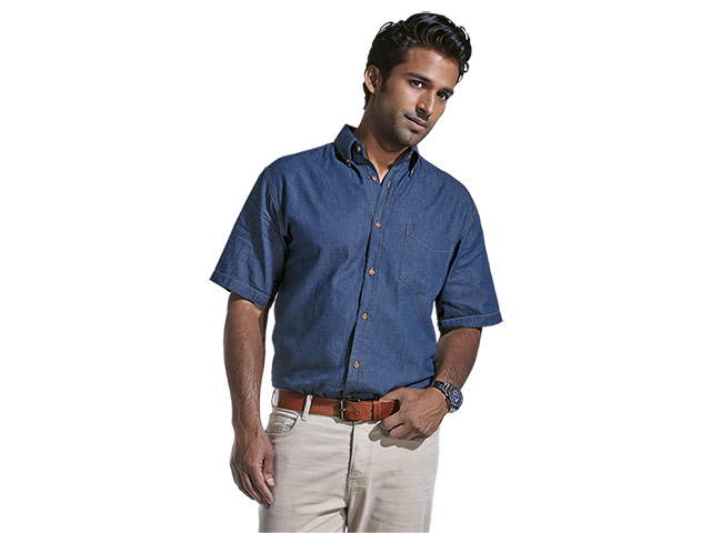 Denver Denim Shirt Short Sleeve Mens