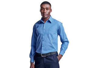 Mens Long Sleeve Micro Check Shirt
