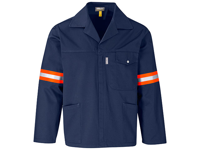 Site Premium Polycotton Jacket - Reflective Arms - Orange Tape - Image 2