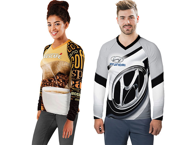 Unisex Raglan Long Sleeve V-Neck T-Shirt - 150g Polyester Interlock
