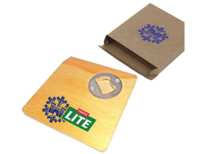 Mpho Wooden Coaster Bottle Opener with Engraving