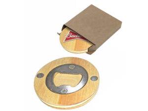 Mpho Wooden Round Bottle Opener with Engraving