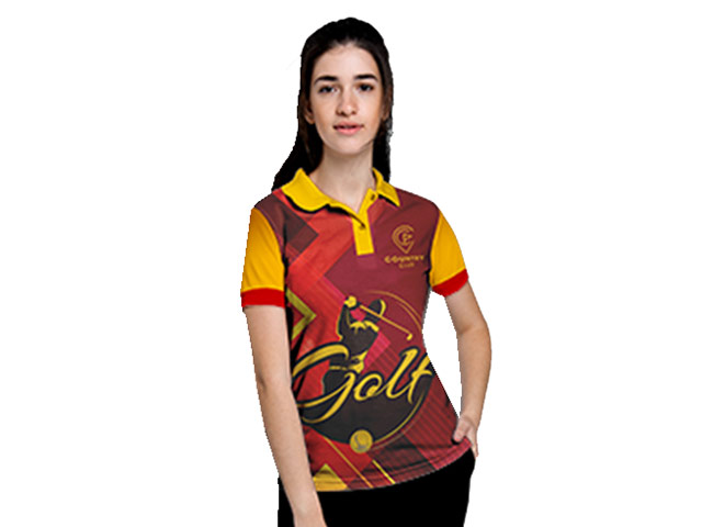Personalised Ladies Takoma Moisture Management Sublimation Golf Shirt