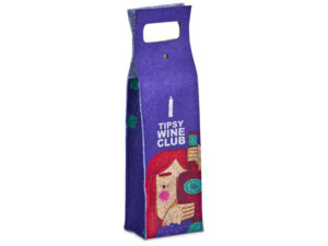 Hoppla Velto RPET Felt Single Wine Bottle Carrier